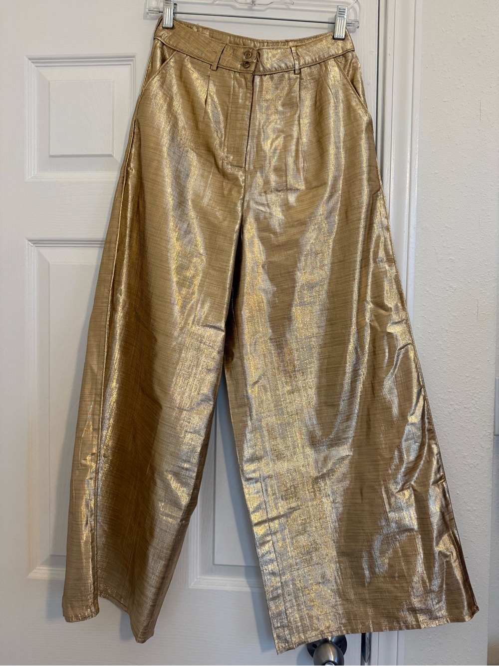 Let Me Be Anthropologie NWT Gold Wide Leg Pants - S